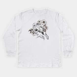 rabbit and flovers Kids Long Sleeve T-Shirt